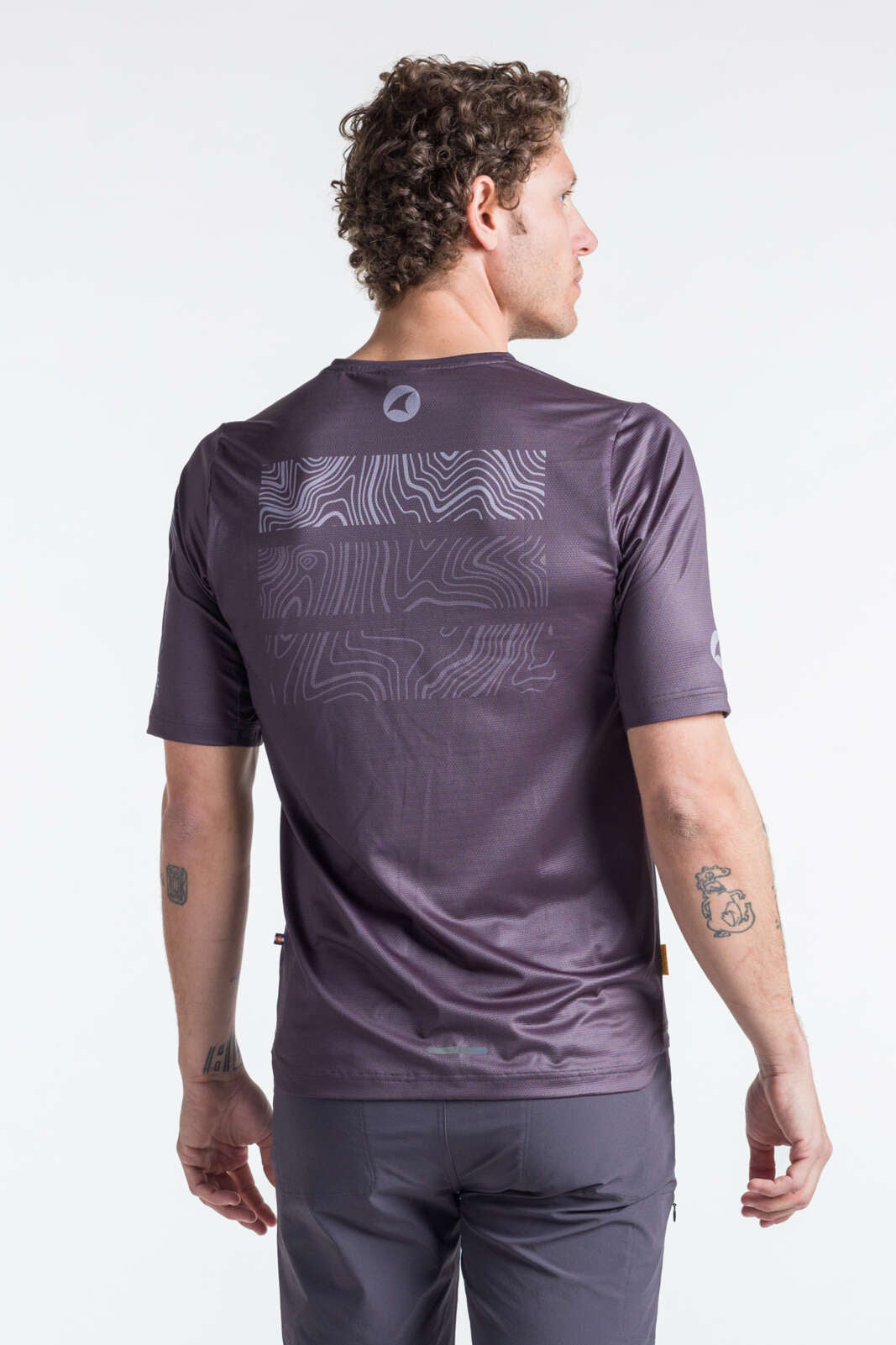 Men's Charcoal MTB Jersey - Range Trail Back View