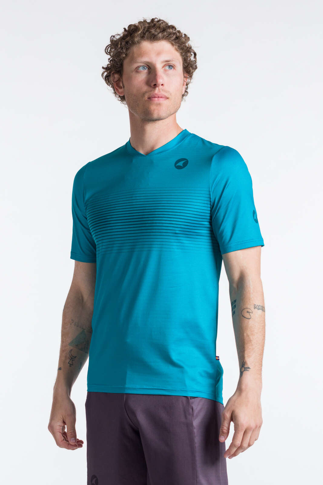 Men's Teal Running Shirt - Front View