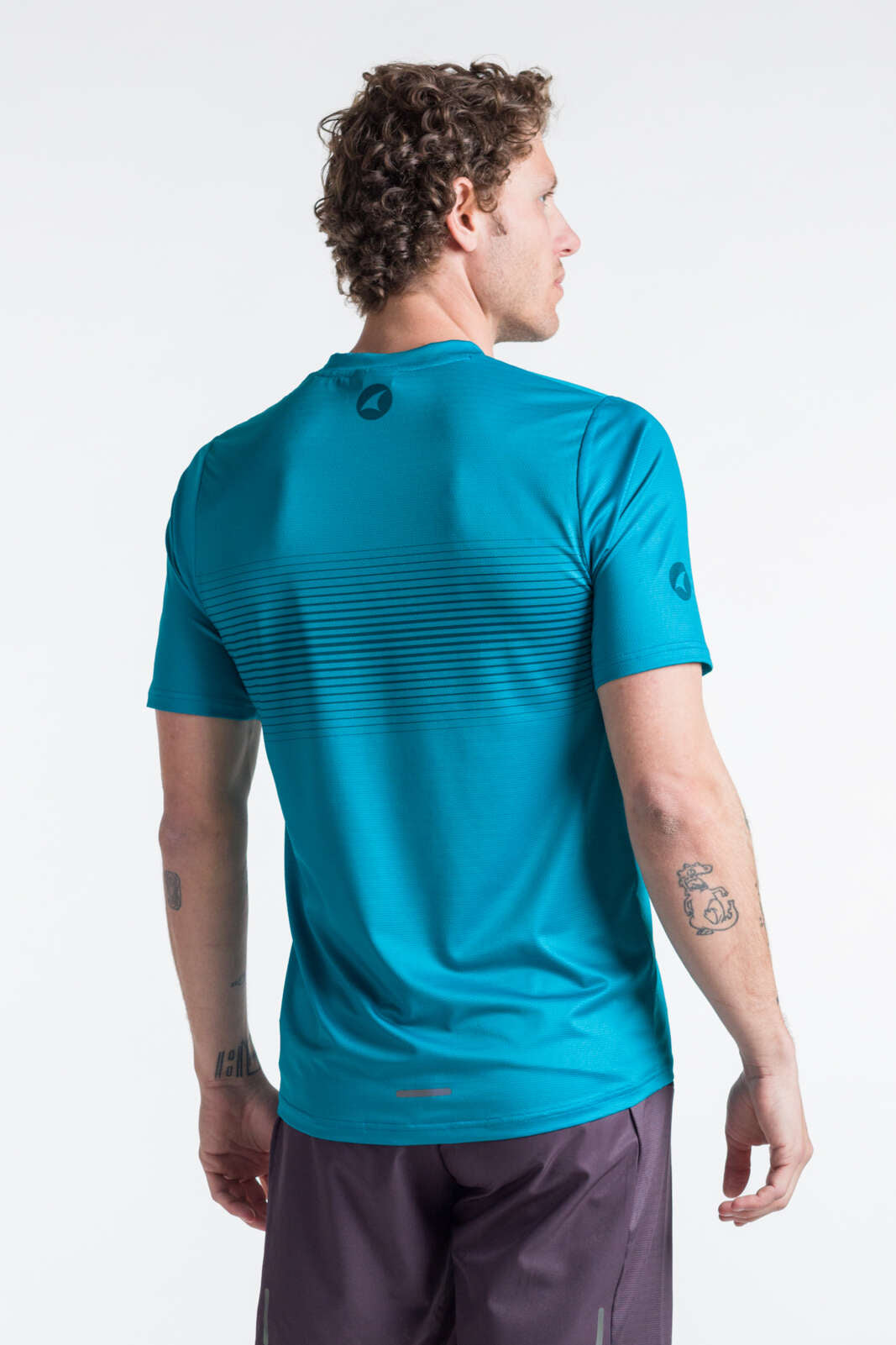 Men's Teal Running Shirt - Back View