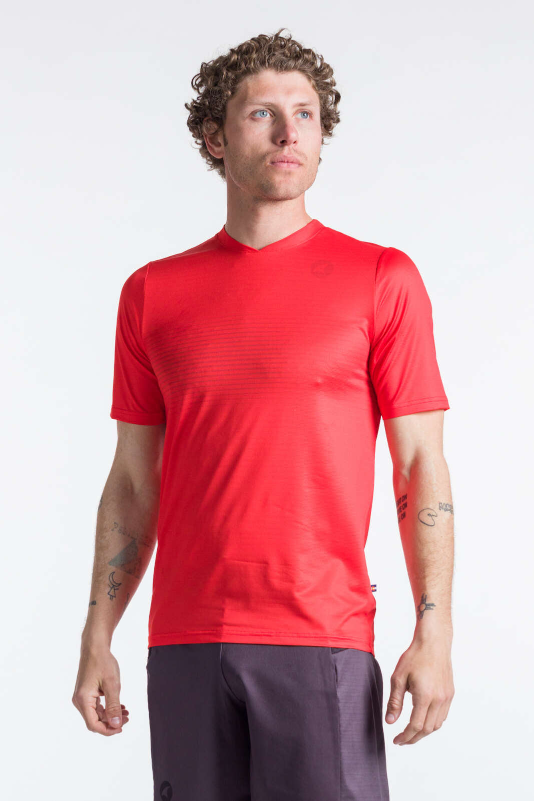 Men's Red Running Shirt - Front View
