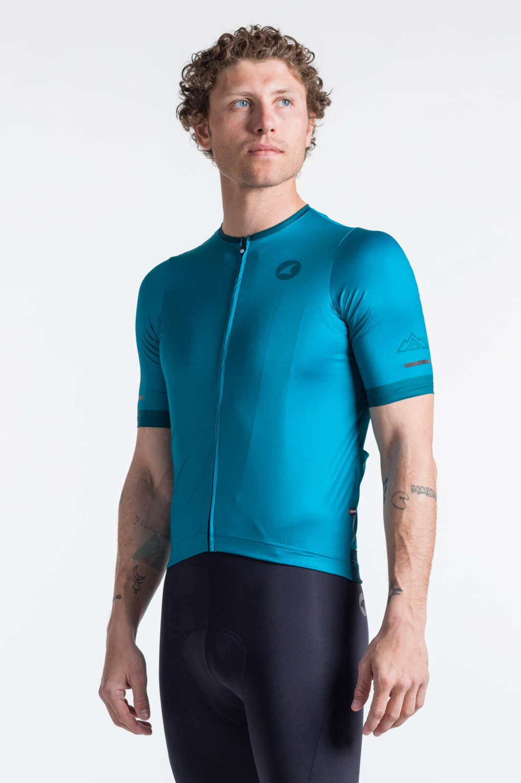 Men's Best Teal Cycling Jersey - Summit Front View