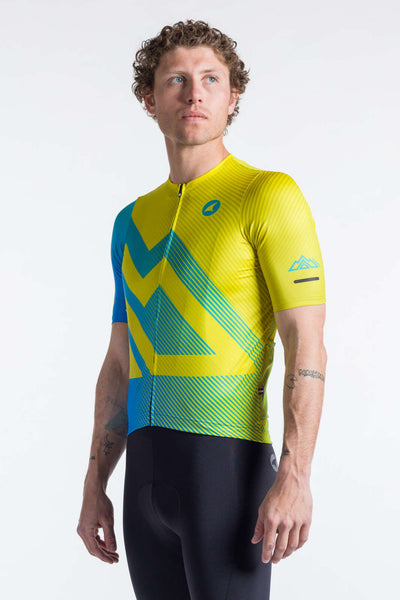 Black and 2025 yellow cycling jersey