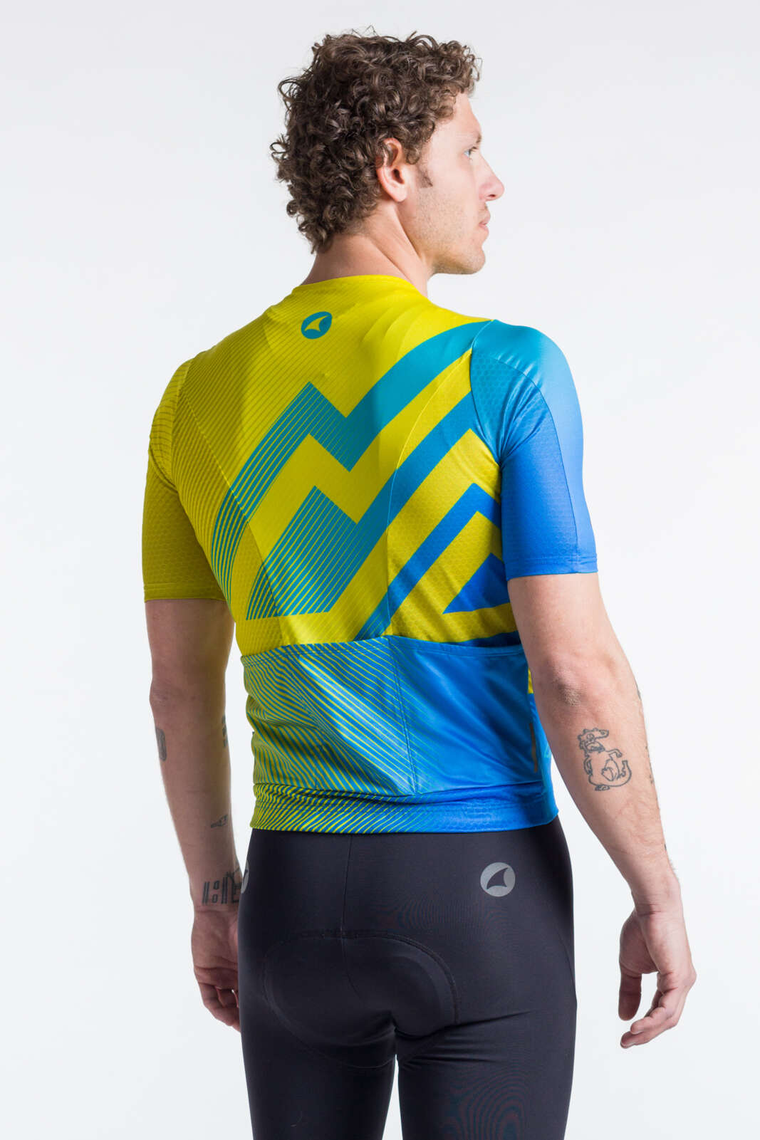 Men's Best Yellow Cycling Jersey - Summit Pitch Back View