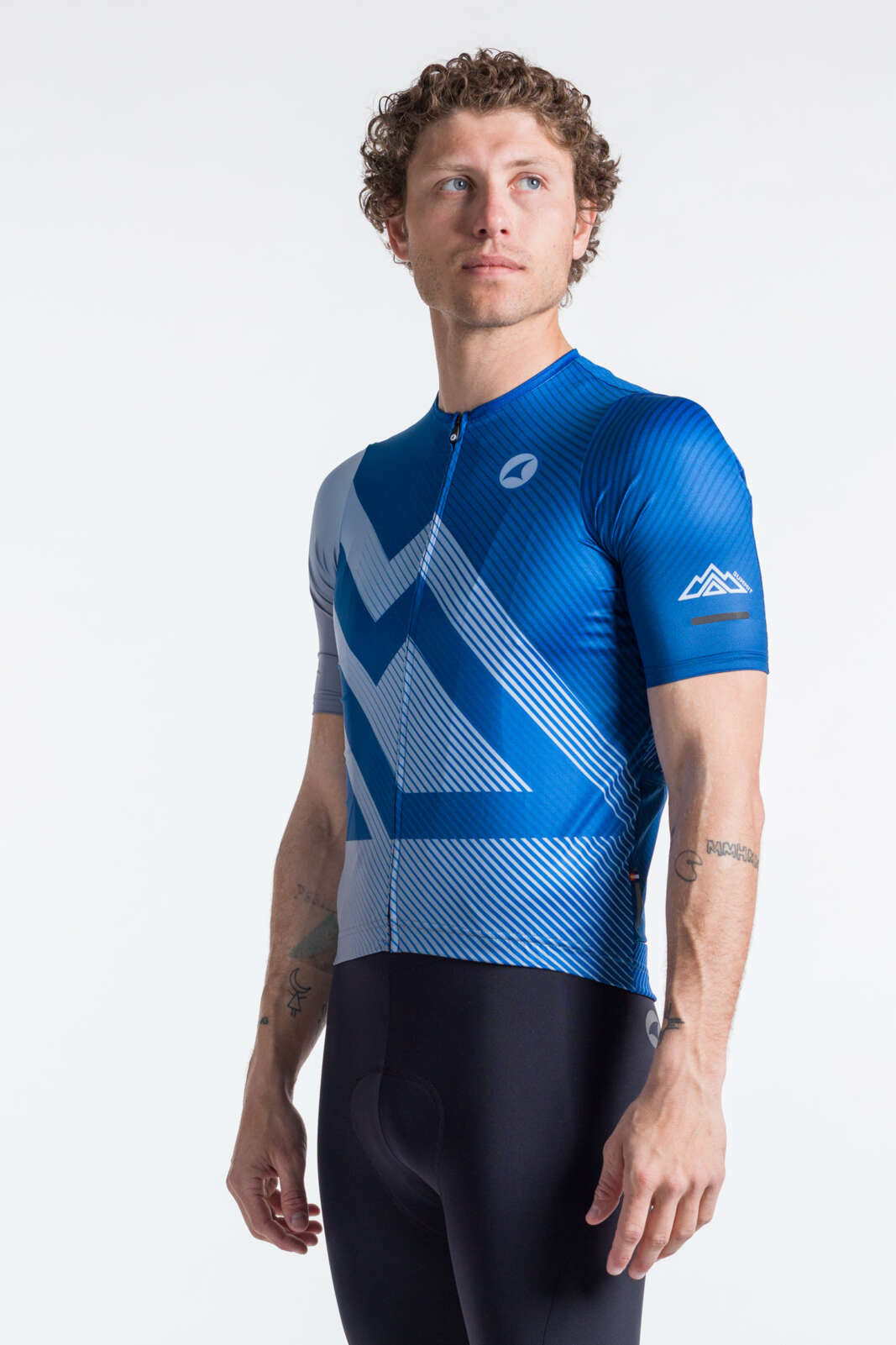 Men's Blue Cycling Jersey - Summit Front View