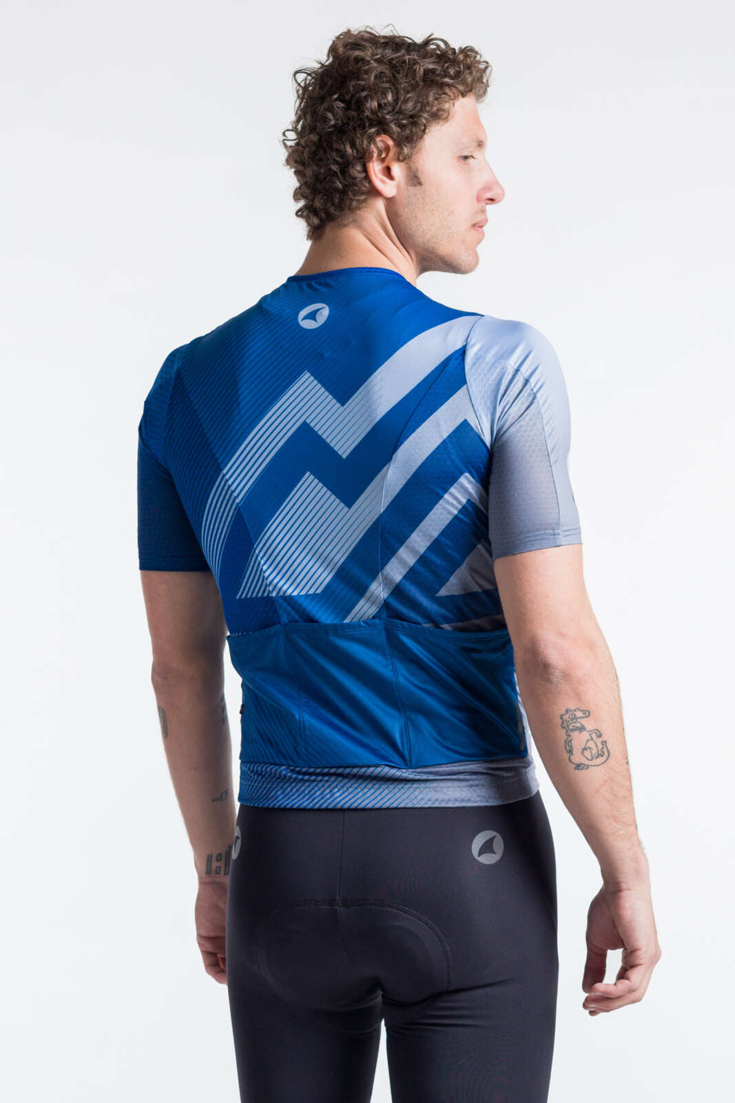 Men's Blue Cycling Jersey - Summit Back View