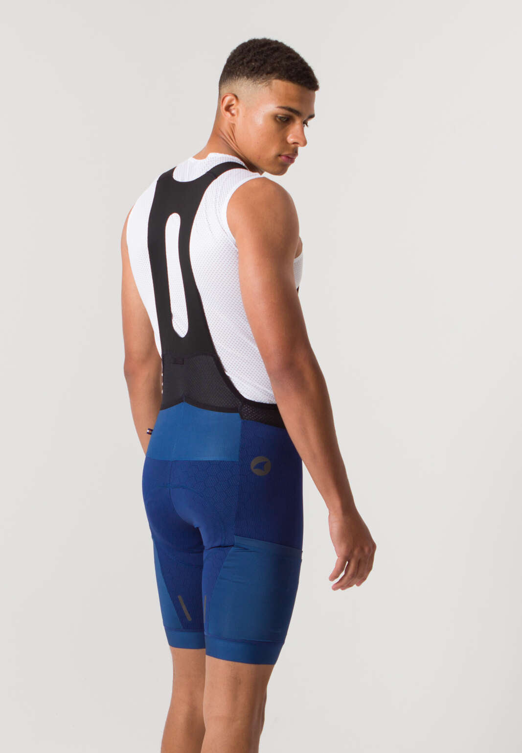 Men's Navy Blue 12-Hour Cycling Bibs - Summit Stratos Back View
