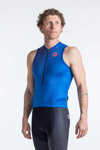 Best Tri Tanks for Men - Blue Front View