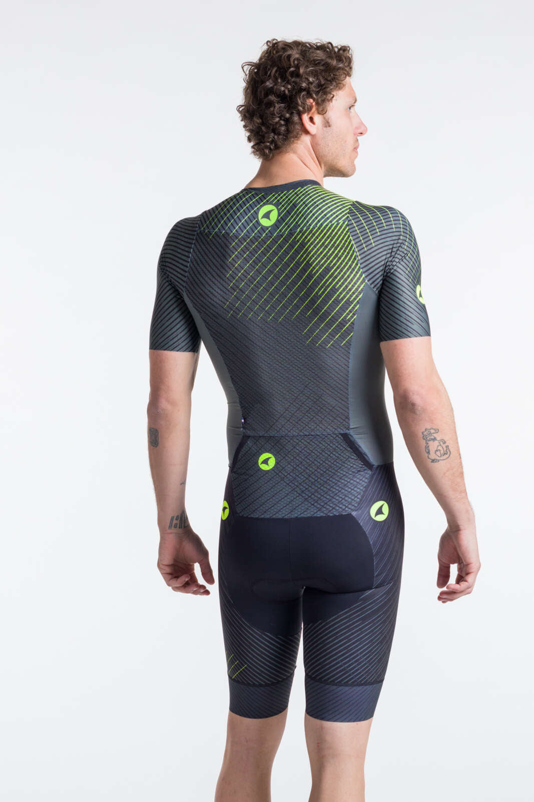 Men's Triathlon Suit - Black Short Sleeve Black View
