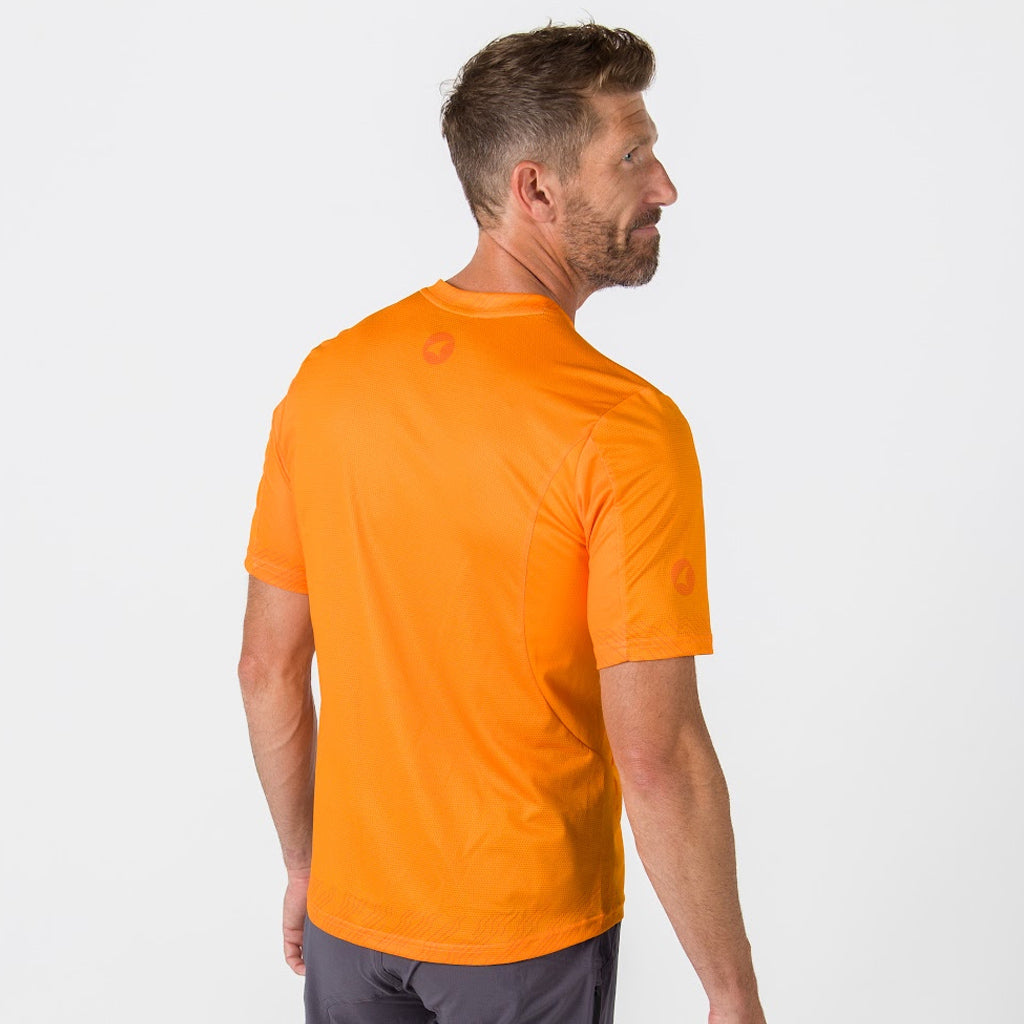 Best MTB Jersey for Men - On Body Back View #color_bright-orange