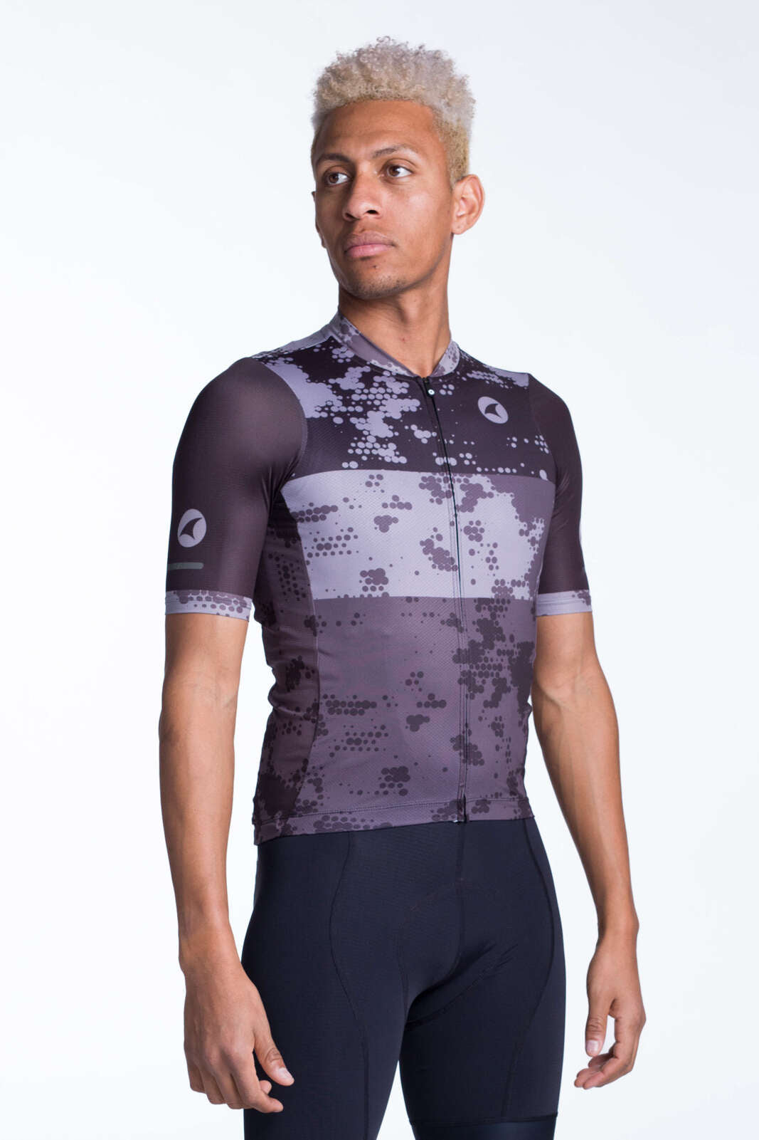 Men's Black Aero Summer Cycling Jersey - Ascent Disperse Front View