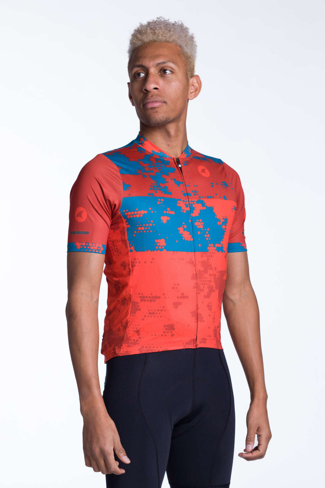 Men's Red Bike Jersey - Ascent Disperse Front View