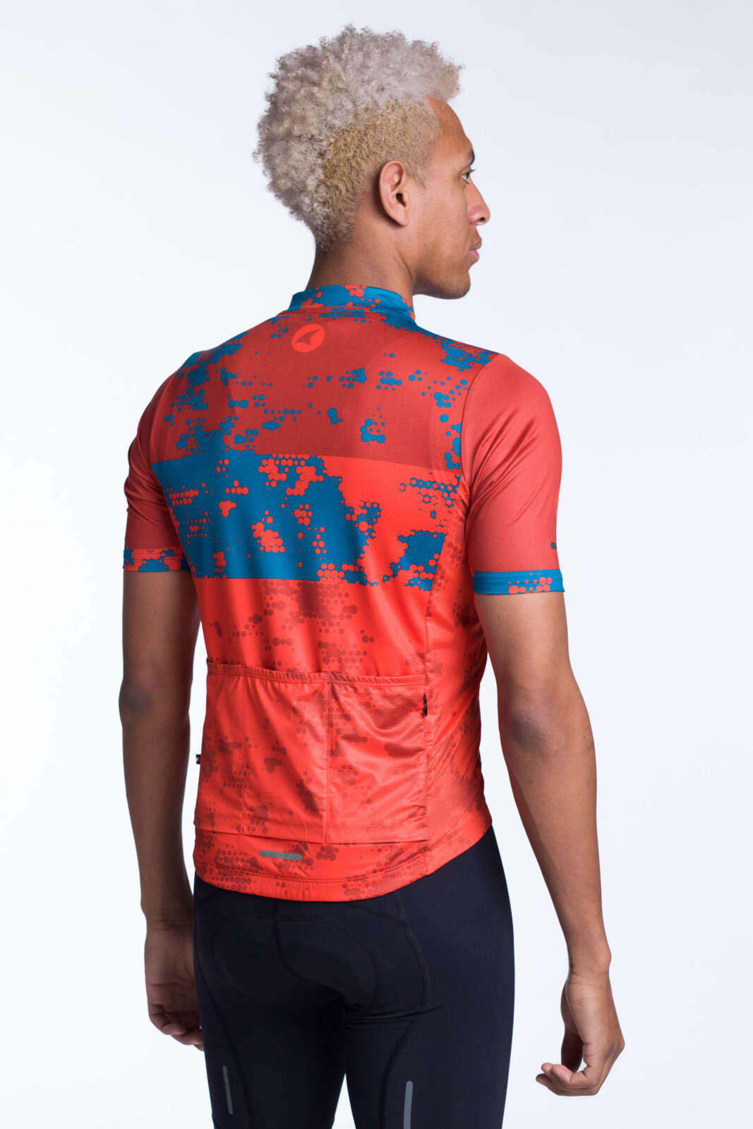Men's Red Bike Jersey - Ascent Disperse Back View