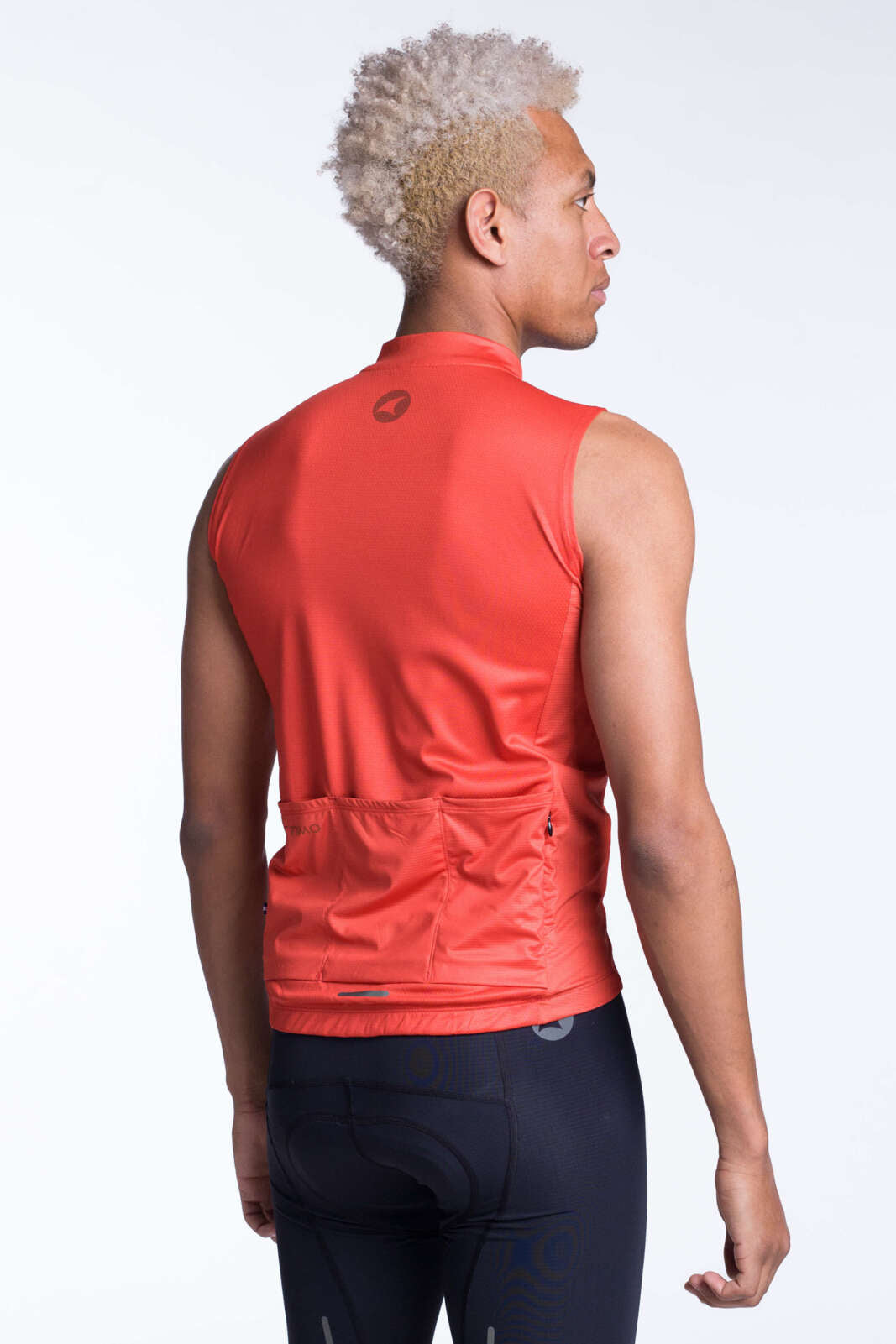 Men's Red Sleeveless Cycling Jersey - Back View