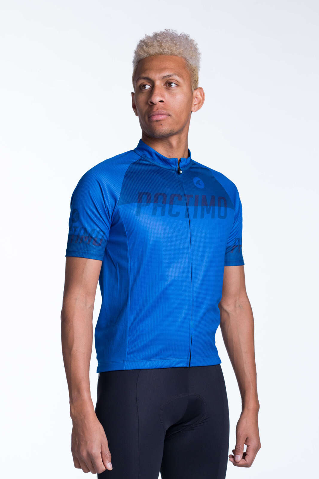 Men's Blue Loose Fit Cycling Jersey - Front View