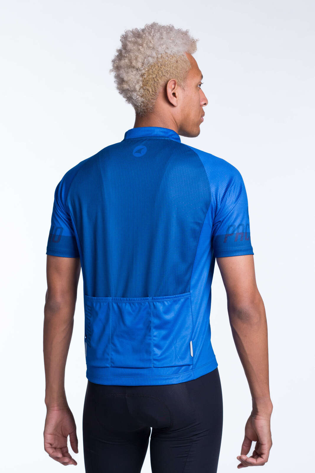 Men's Blue Loose Fit Cycling Jersey - Back View