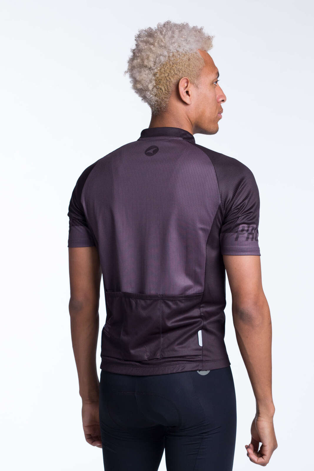 Men's Black Loose Fit Cycling Jersey - Back View