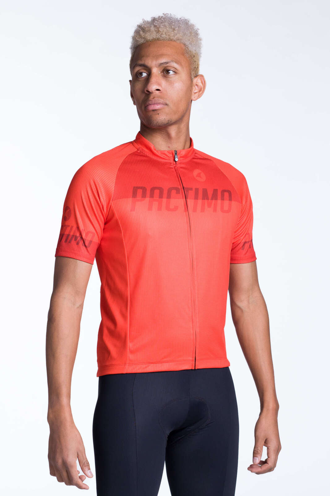 Men's Red Loose Fit Cycling Jersey - Front View