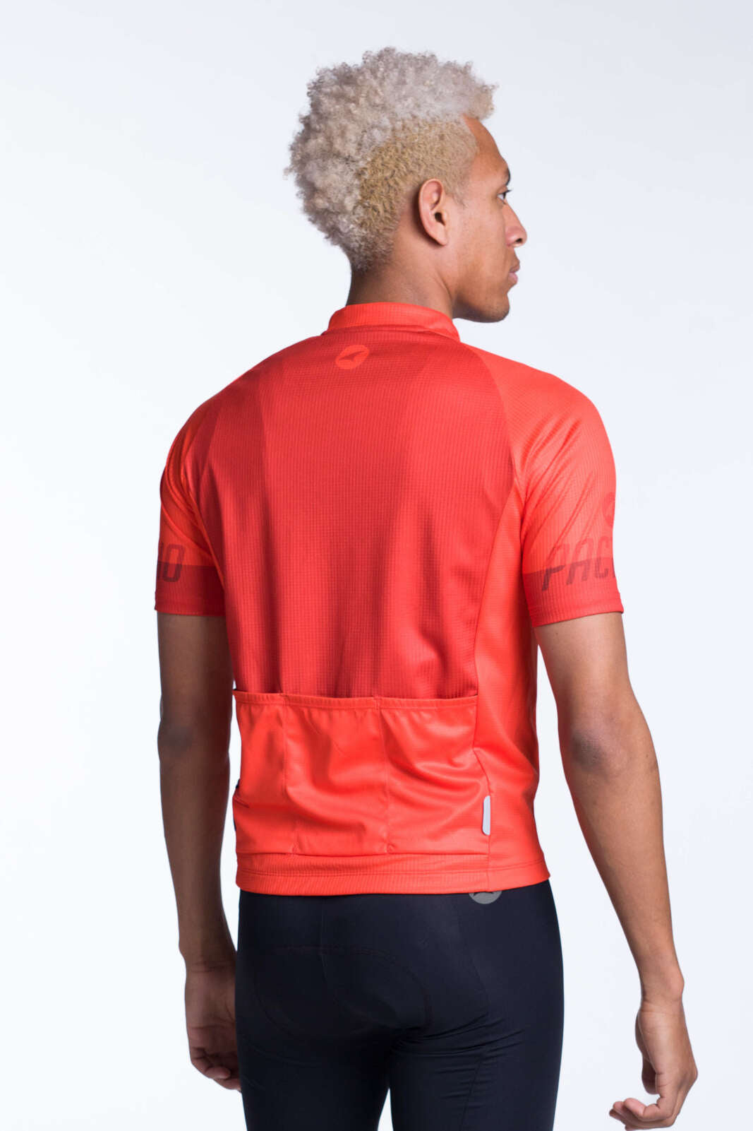 Men's Red Loose Fit Cycling Jersey - Back View