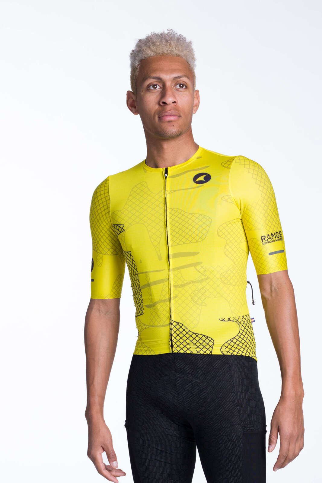 Men's Yellow Cargo Cycling Jersey - Front View