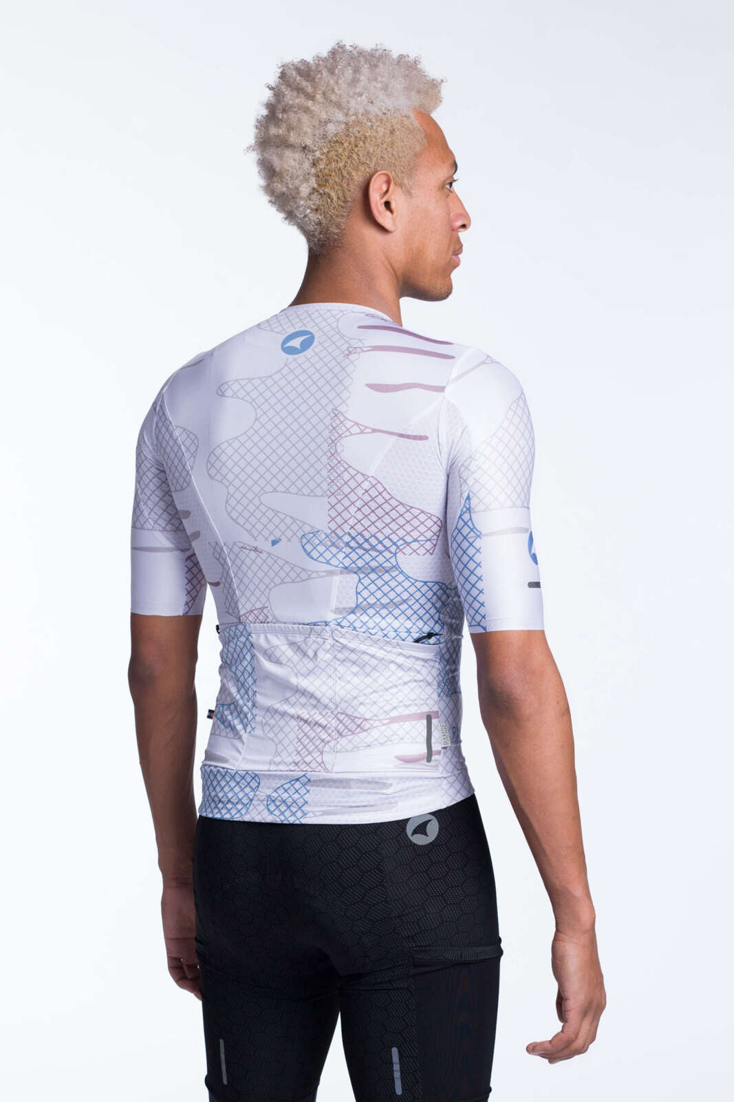 Men's White Cargo Cycling Jersey - Back View 