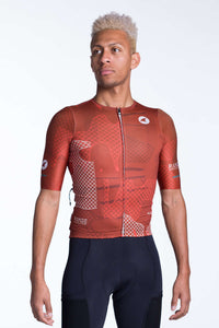 Men's Red Cargo Cycling Jersey - Front View