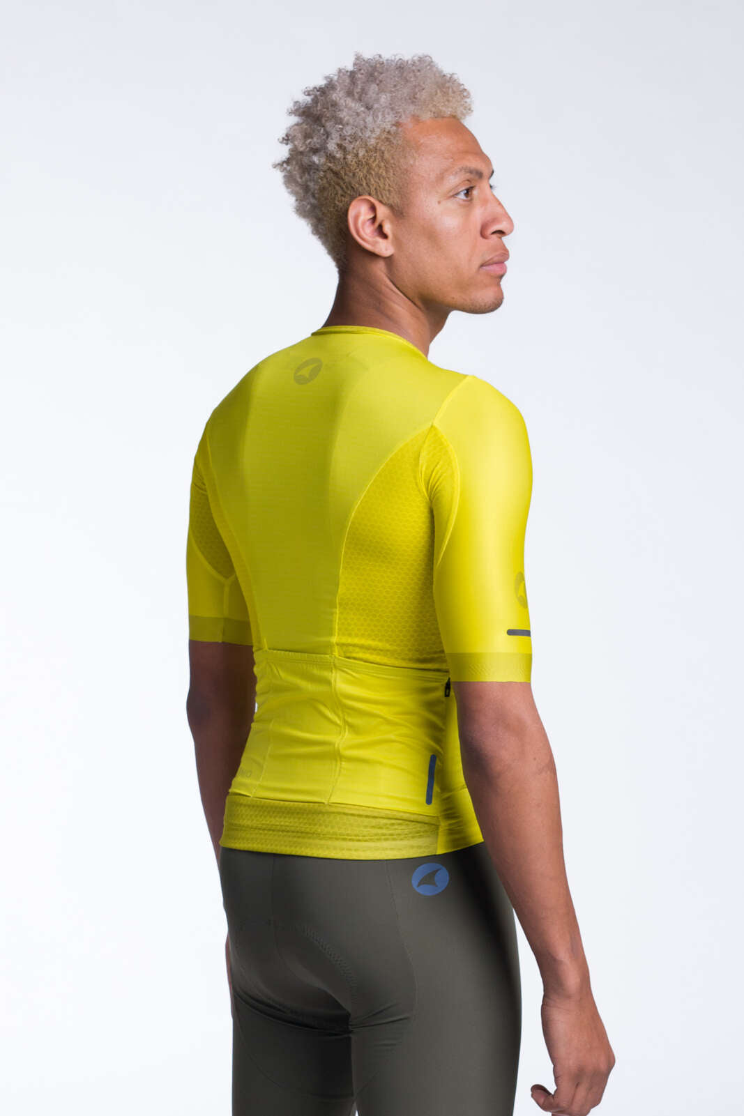 Men's Yellow Aero Cycling Jersey - Summit Back View