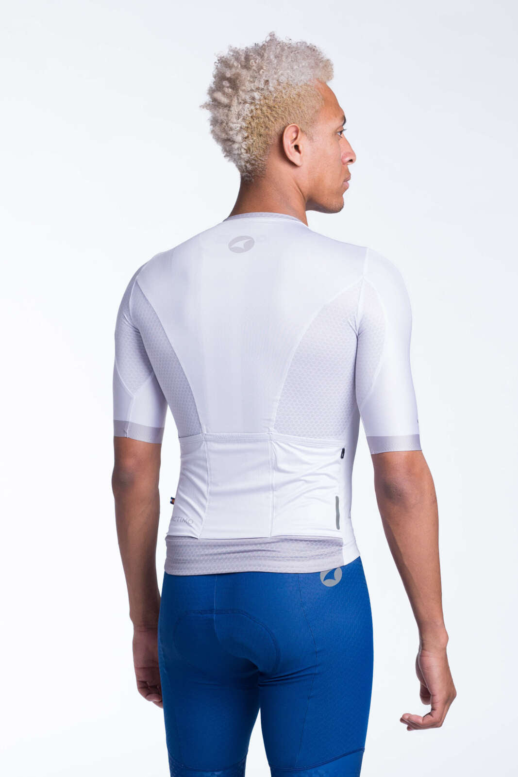 Men's White Aero Cycling Jersey - Summit Back View