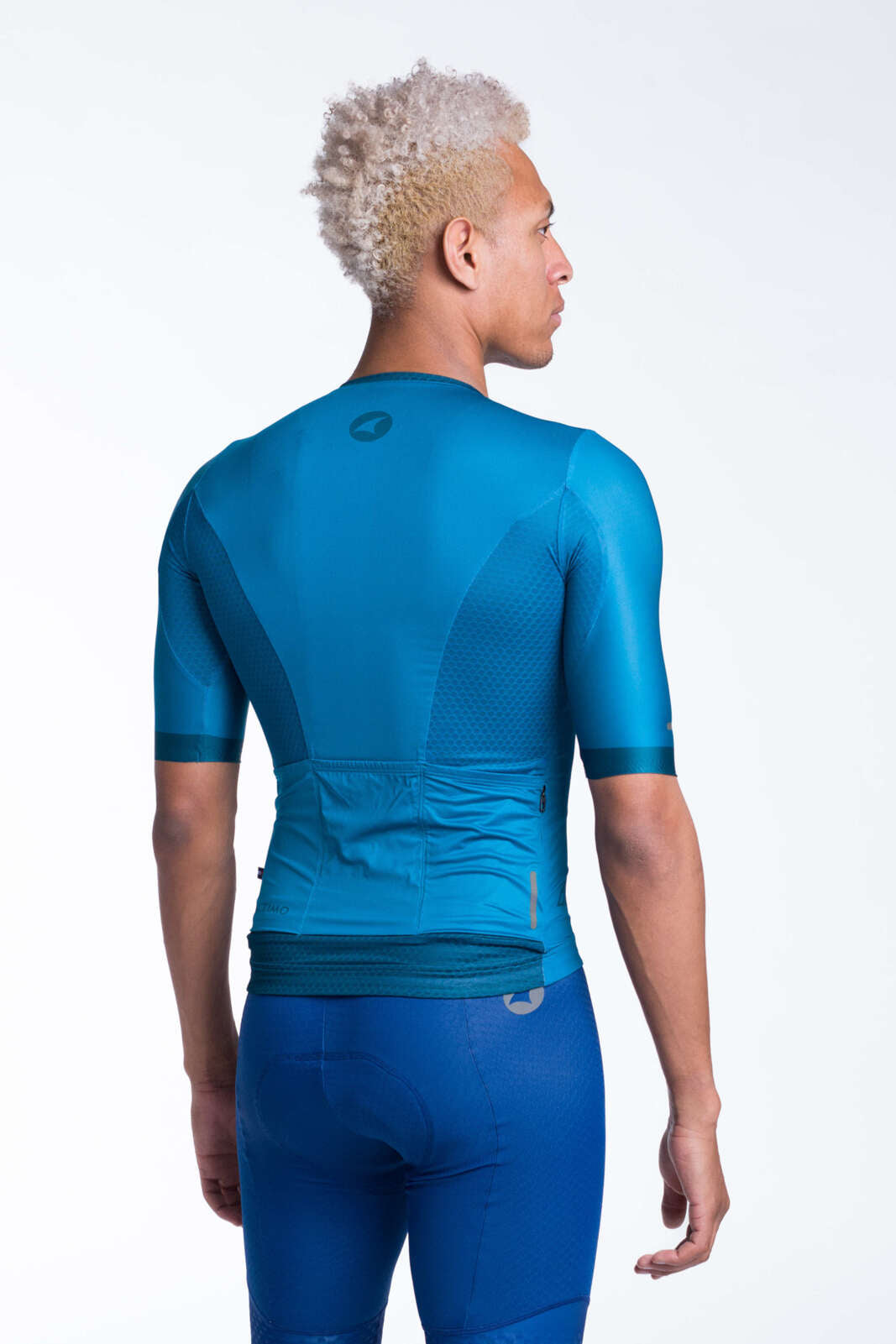 Men's Teal Aero Cycling Jersey - Summit Back View