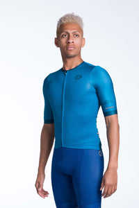 Men's Teal Aero Cycling Jersey - Summit Front View