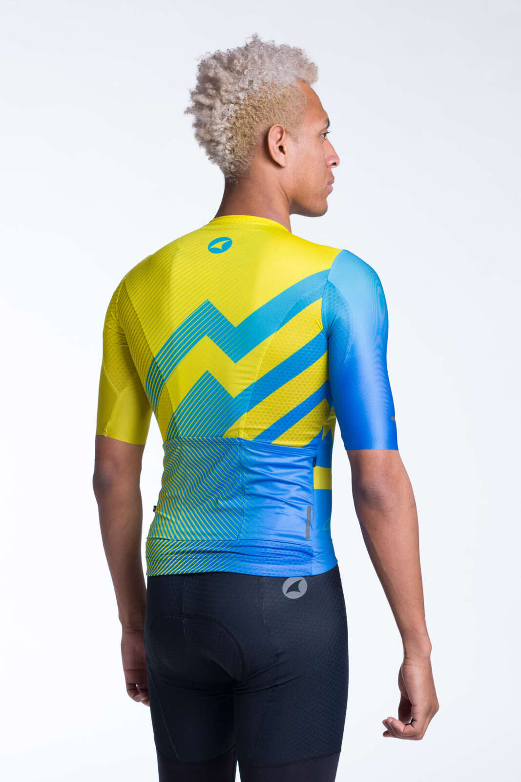 Men's Aero Cycling Jersey - Summit Pitch Acid Yellow Back View