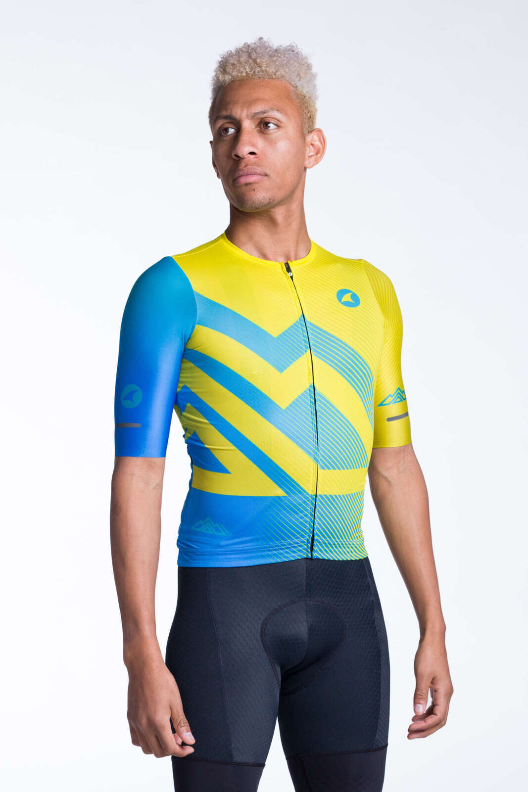 Men's Aero Cycling Jersey - Summit Pitch Acid Yellow Front View