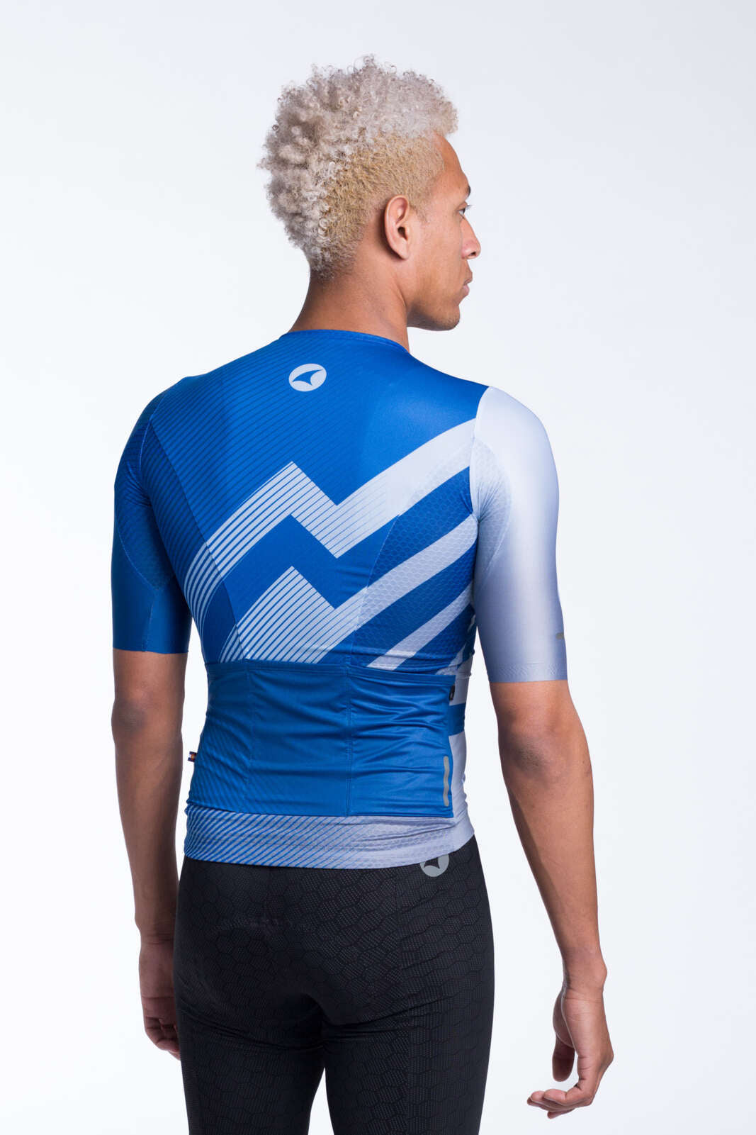 Men's Blue Aero Cycling Jersey - Summit Pitch Back View