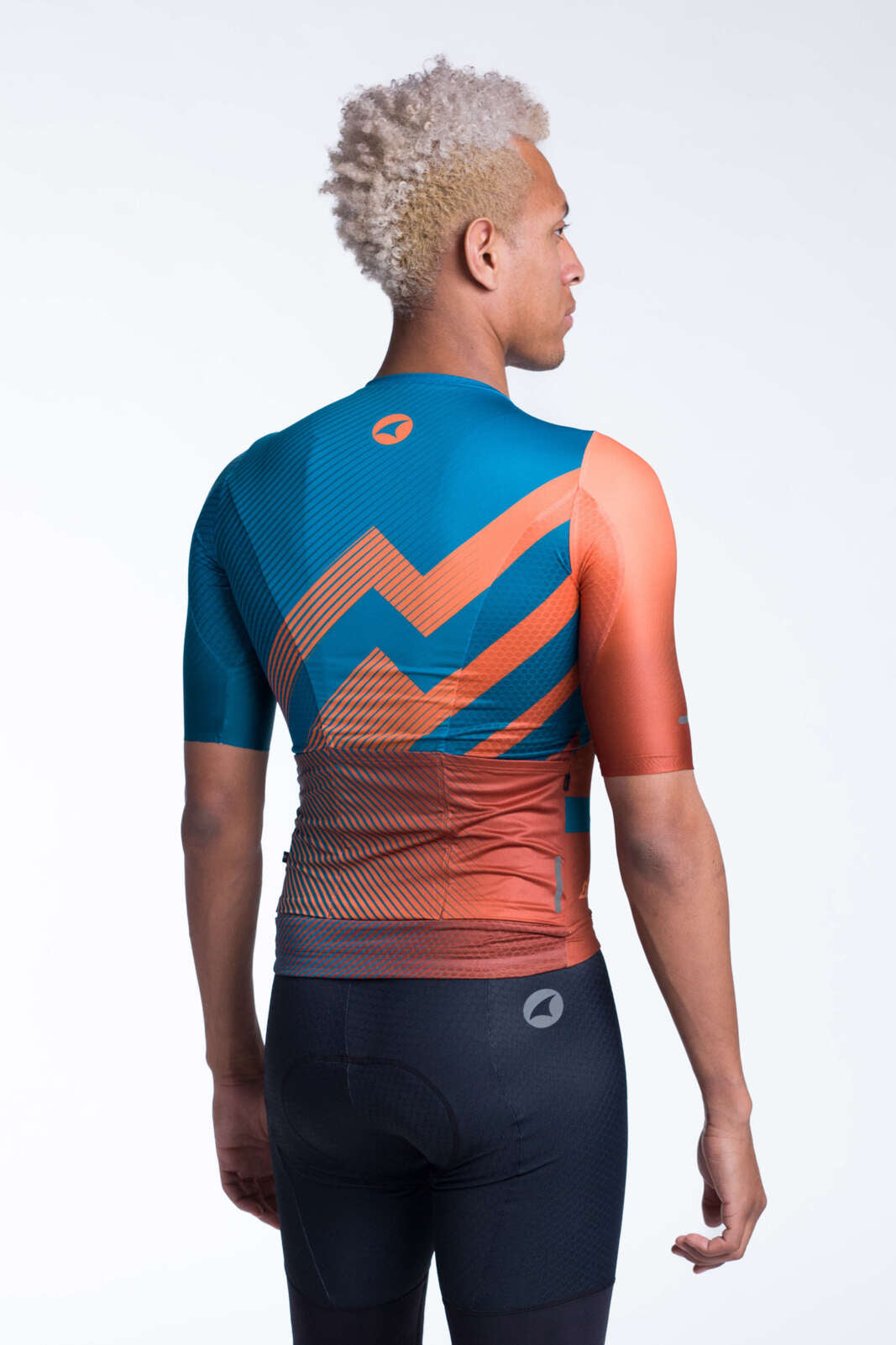 Men's Aero Cycling Jersey - Summit Pitch Mediterranean Green Back View