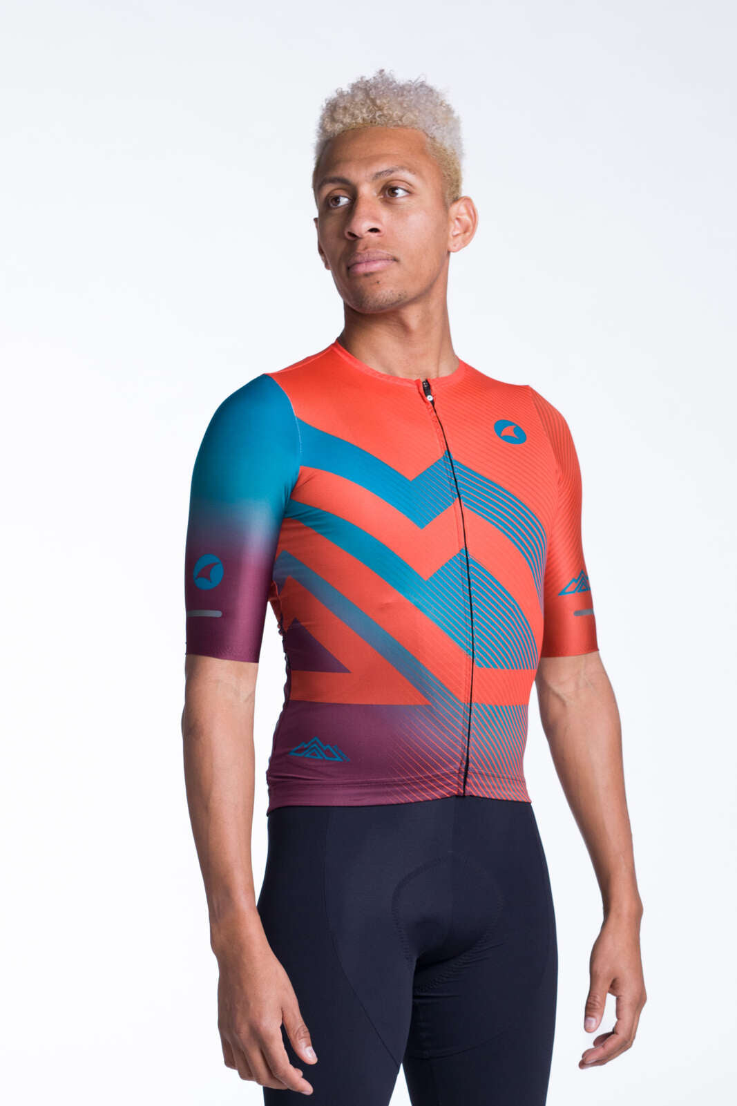 Men's Red Aero Cycling Jersey - Summit Pitch Front View
