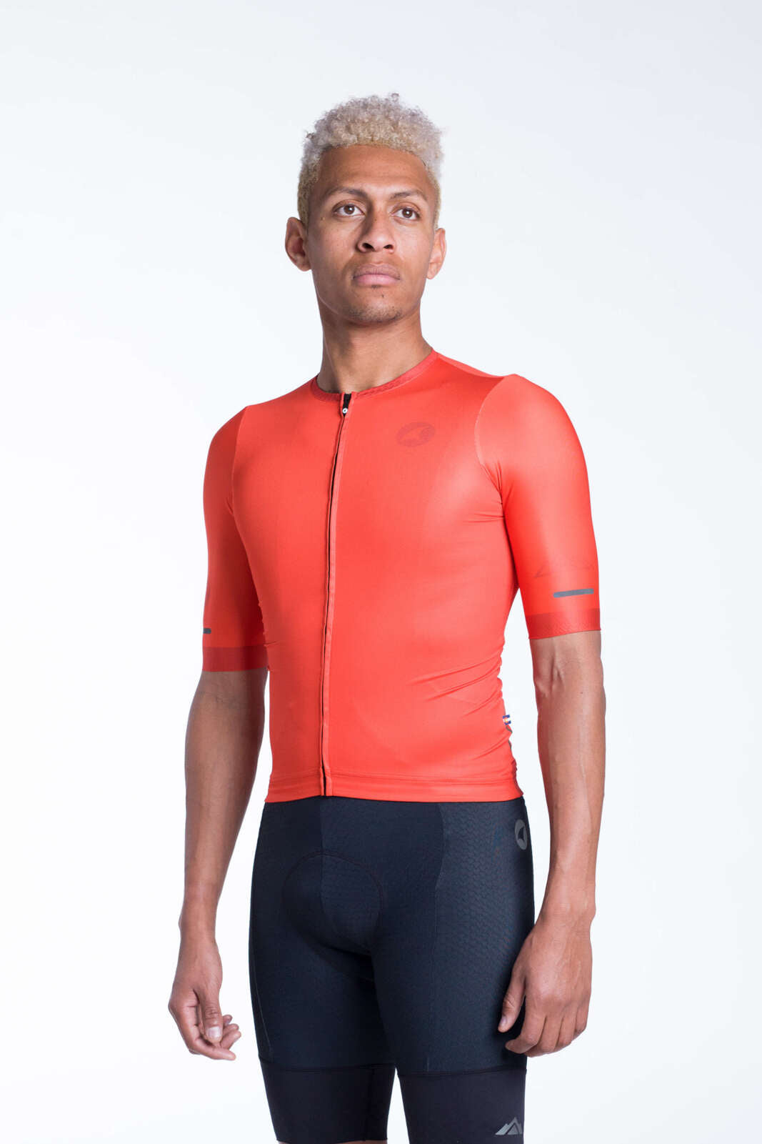 Men's Red Aero Cycling Jersey - Summit Front View
