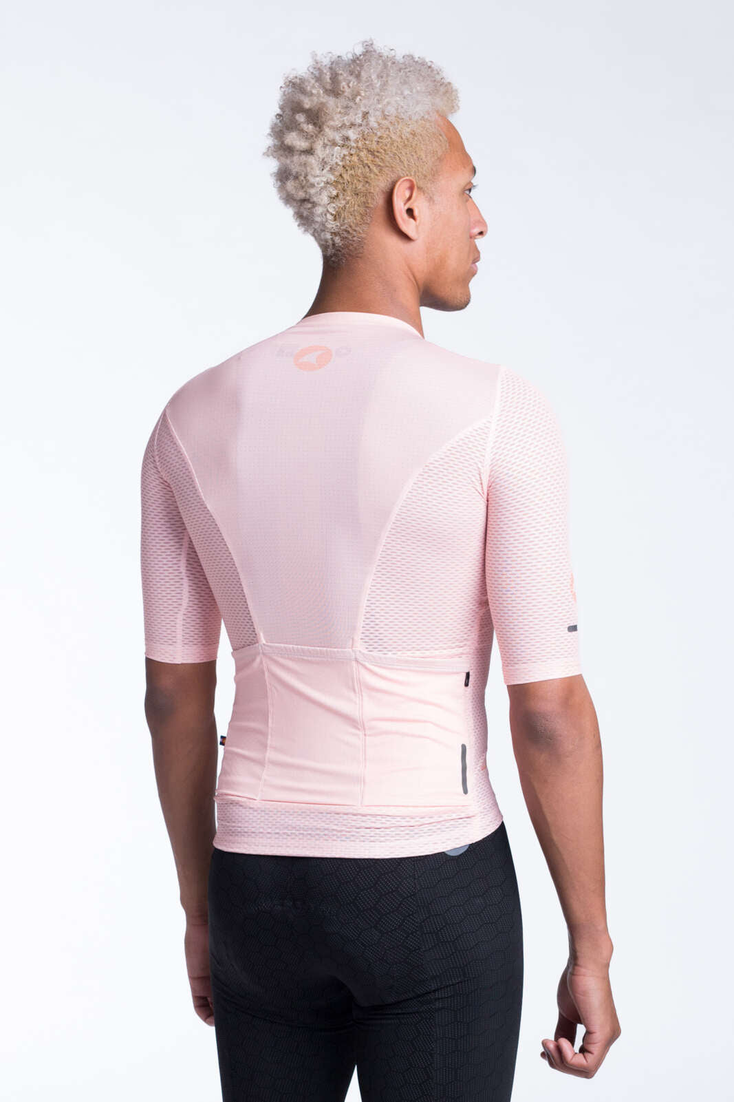 Men's Light Pink Aero Mesh Cycling Jersey - Back View