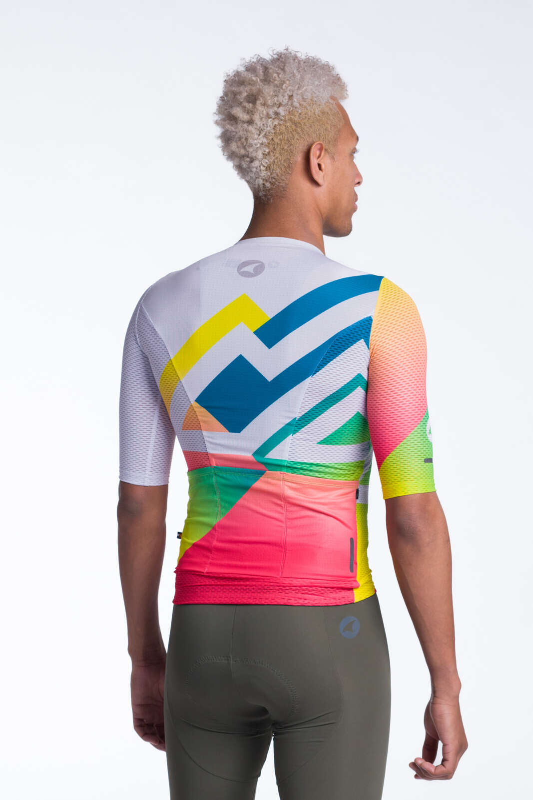 Men's Aero Mesh Cycling Jersey - Synth Bone Back View