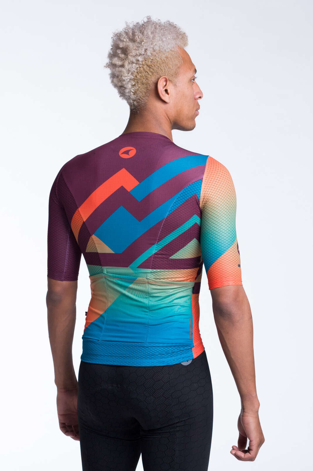 Men's Aero Mesh Cycling Jersey - Synth Mulberry Back View