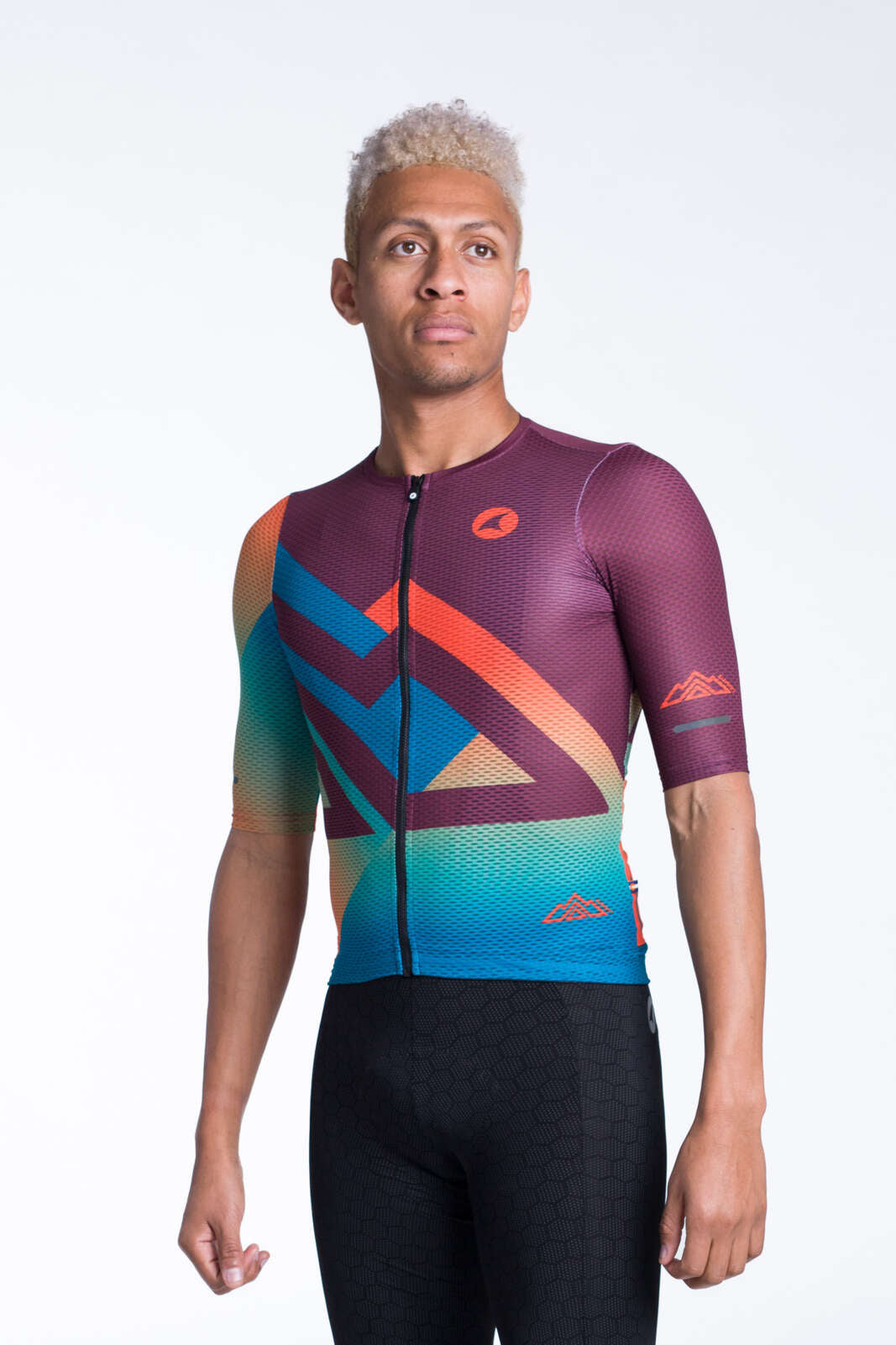 Men's Aero Mesh Cycling Jersey - Synth Mulberry Front View