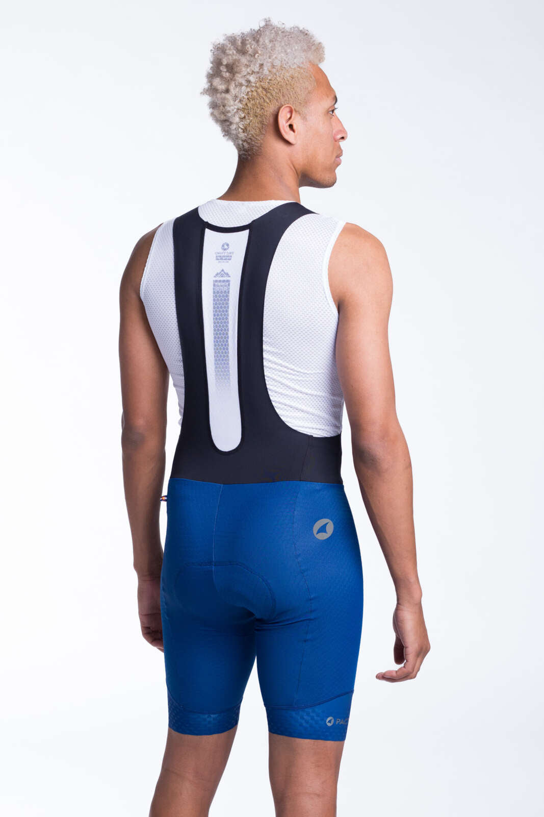 Men's Navy Blue Cycling Bib Shorts - Summit Raptor Back View