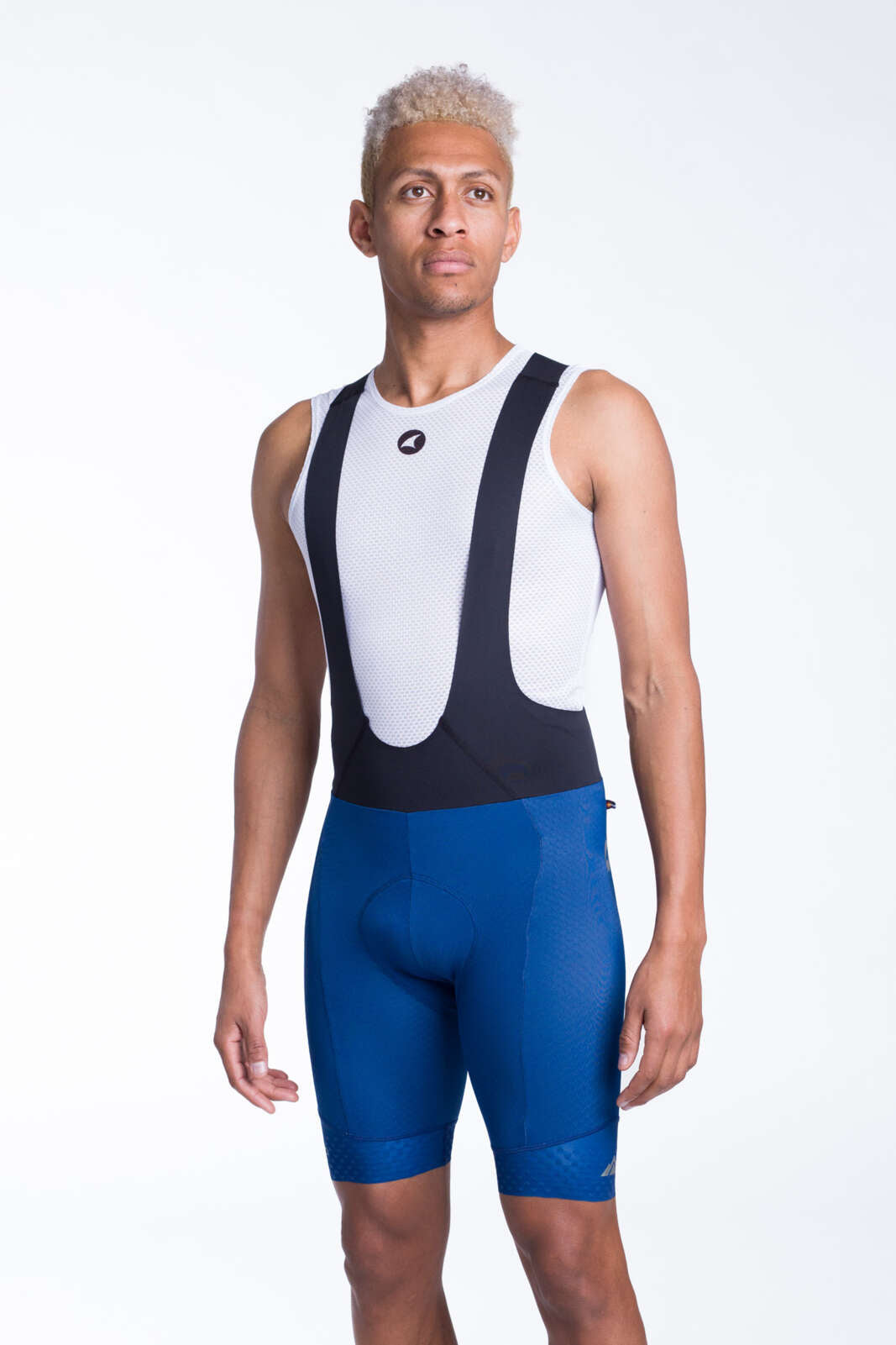 Men's Navy Blue Cycling Bib Shorts - Summit Raptor Front View