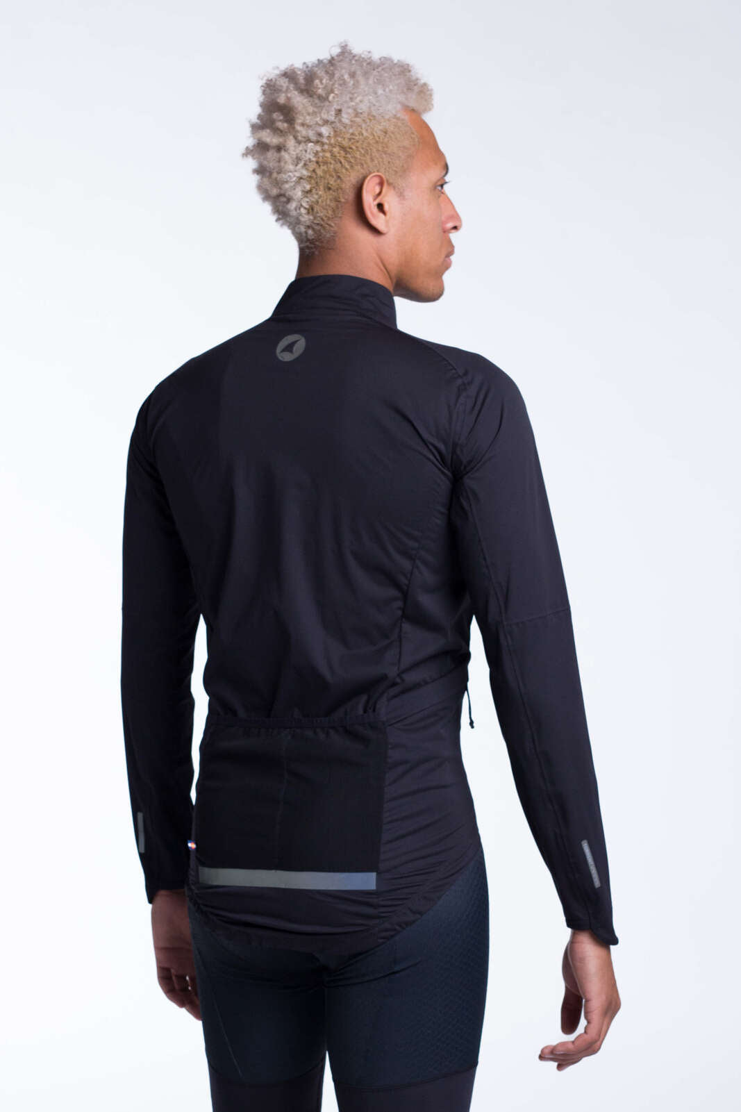 Men's Black Packable Waterproof Cycling Rain Jacket | Pactimo