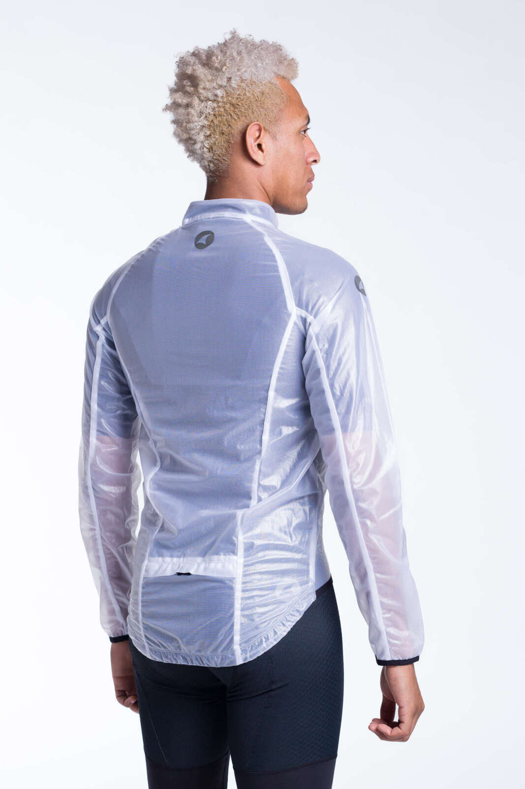 Men's Packable Cycling Rain Jacket - Back View