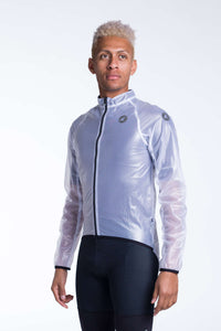 Men's Packable Cycling Rain Jacket - Front View