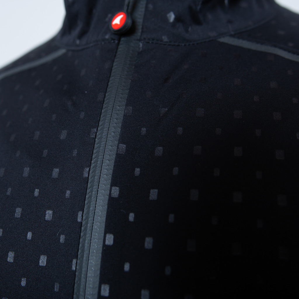 Breathable Waterproof Cycling Jacket For Men Zipper Pull #color_black