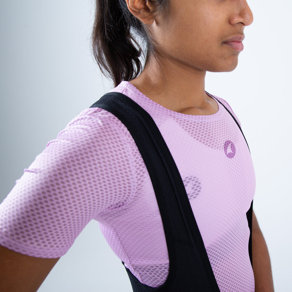 Women's Lightweight Short Sleeve Cycling Base Layer - Fabric Detail #color_lilac