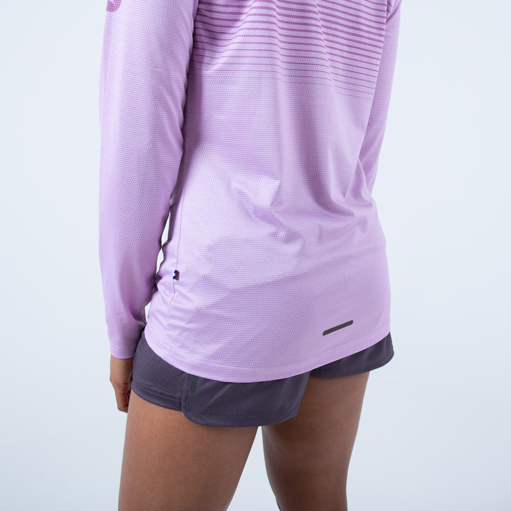 Women's Long Sleeve Running Shirt - Back Detail #color_lilac