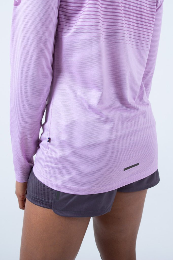 Women's Long Sleeve Running Shirt - Back Detail #color_lilac