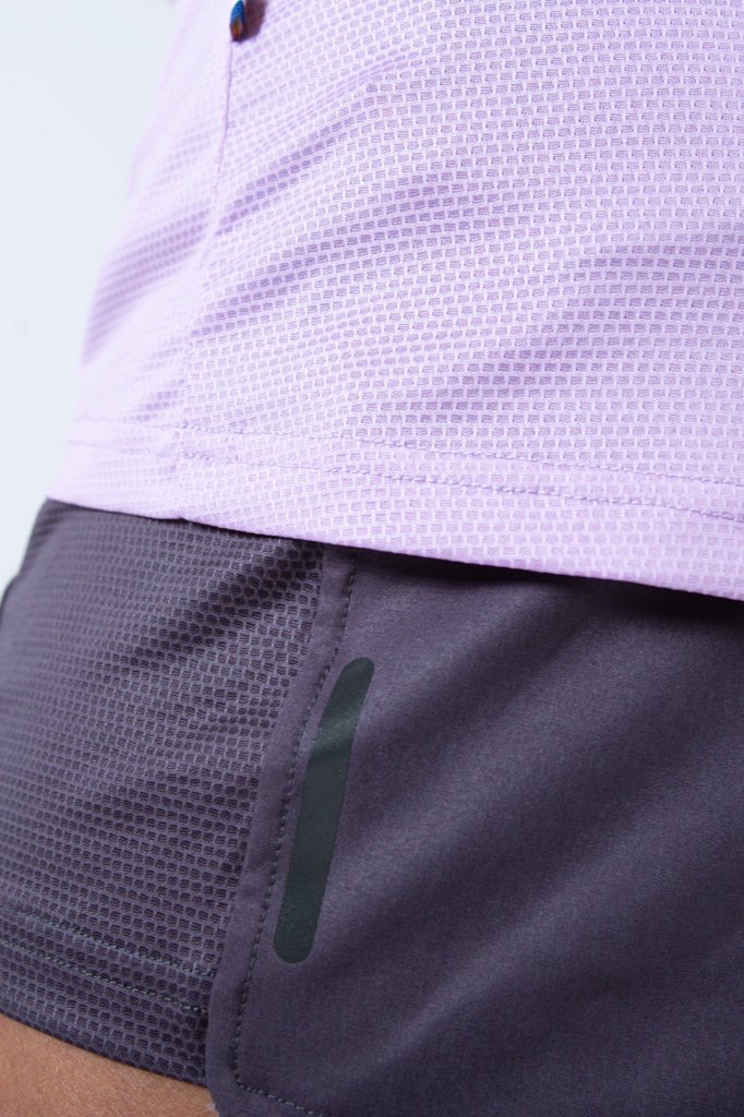 Women's Long Sleeve Running Shirt - Fabric Detail #color_lilac