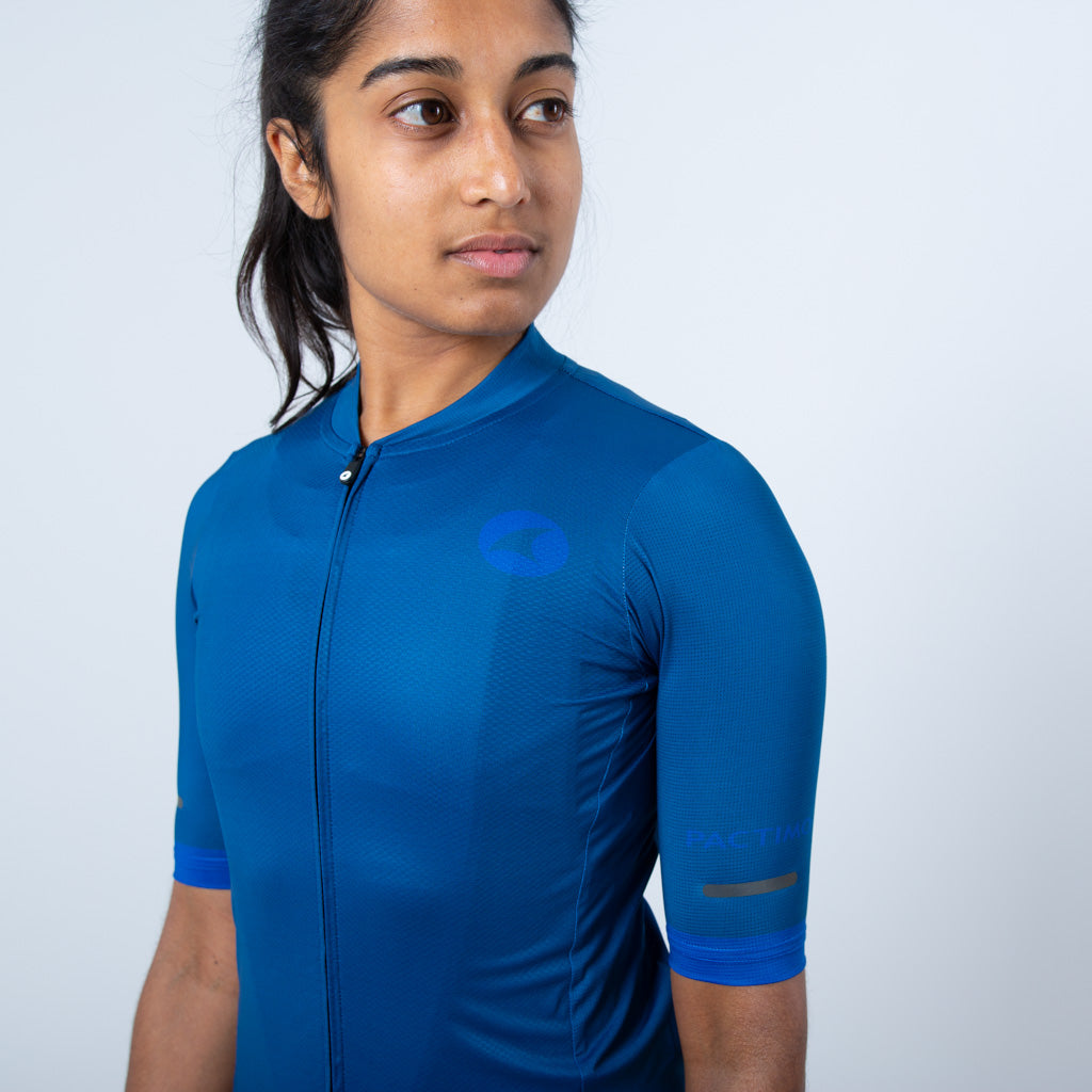 Summer Cycling Jersey For Women Front Details #color_navy